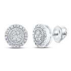 Sparkling Diamond Cluster Earrings in 10kt White Gold - Timeless Elegance for Every Occasion - Splendid Jewellery