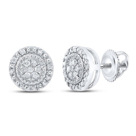 Sparkling Diamond Cluster Earrings in 10kt White Gold - Timeless Elegance for Every Occasion - Splendid Jewellery