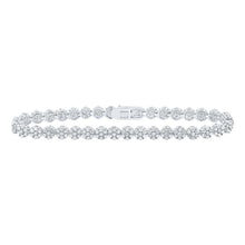 Load image into Gallery viewer, Sparkling Diamond Cluster Link Fashion Bracelet in 10kt White Gold - 4 - 3/8 Cttw - Splendid Jewellery