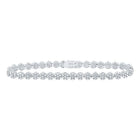 Sparkling Diamond Cluster Link Fashion Bracelet in 10kt White Gold - 4 - 3/8 Cttw - Splendid Jewellery