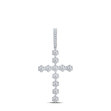 Load image into Gallery viewer, Sparkling Diamond Cross Pendant | 10kt White Gold Womens Round Diamond Cross Pendant 1 - 3/8 Cttw - Splendid Jewellery