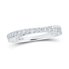 Sparkling Diamond Delight | 10kt White Gold Womens Round Diamond Stackable Band Ring 1/4 Cttw - Splendid Jewellery