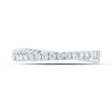 Load image into Gallery viewer, Sparkling Diamond Delight | 10kt White Gold Womens Round Diamond Stackable Band Ring 1/4 Cttw Front view from the 10Kt White Gold Womens Round Diamond Stackable Band Ring 1 4 Cttwpin289996 collection by Splendid Jewellery