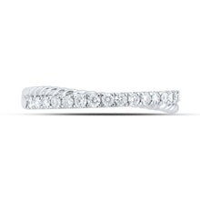 Load image into Gallery viewer, Sparkling Diamond Delight | 10kt White Gold Womens Round Diamond Stackable Band Ring 1/4 Cttw - Splendid Jewellery