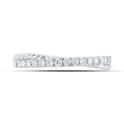 Sparkling Diamond Delight | 10kt White Gold Womens Round Diamond Stackable Band Ring 1/4 Cttw - Splendid Jewellery