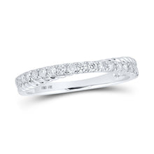 Load image into Gallery viewer, Sparkling Diamond Delight | 10kt White Gold Womens Round Diamond Stackable Band Ring 1/4 Cttw Top view from the 10Kt White Gold Womens Round Diamond Stackable Band Ring 1 4 Cttwpin289996 collection by Splendid Jewellery