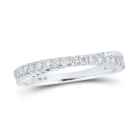 Sparkling Diamond Delight | 10kt White Gold Womens Round Diamond Stackable Band Ring 1/4 Cttw Top view from the 10Kt White Gold Womens Round Diamond Stackable Band Ring 1 4 Cttwpin289996 collection by Splendid Jewellery