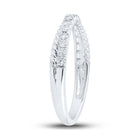 Sparkling Diamond Delight | 10kt White Gold Womens Round Diamond Stackable Band Ring 1/4 Cttw - Splendid Jewellery