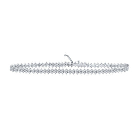 Sparkling Diamond Elegance: 10kt White Gold Women's Round Diamond Fashion Bracelet - Splendid Jewellery