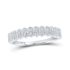 Sparkling Diamond Elegance: 10kt White Gold Womens Round Diamond Stackable Band Ring 1/6 Cttw - Splendid Jewellery