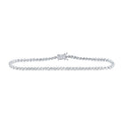 Sparkling Diamond Elegance: 14kt White Gold Round Tennis Bracelet - 3 Cttw - Splendid Jewellery