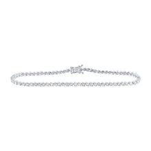Load image into Gallery viewer, Sparkling Diamond Elegance: 14kt White Gold Round Tennis Bracelet - 3 Cttw - Splendid Jewellery