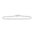 Sparkling Diamond Elegance: 14kt White Gold Round Tennis Bracelet - 3 Cttw - Splendid Jewellery