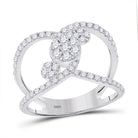 Sparkling Diamond Galaxy Ring | 14kt White Gold Womens Round Diamond Negative Space Cluster Ring 3/4 Cttw | Splendid Jewellery - Splendid Jewellery