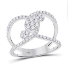 Sparkling Diamond Galaxy Ring | 14kt White Gold Womens Round Diamond Negative Space Cluster Ring 3/4 Cttw | Splendid Jewellery - Splendid Jewellery