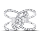Sparkling Diamond Galaxy Ring | 14kt White Gold Womens Round Diamond Negative Space Cluster Ring 3/4 Cttw | Splendid Jewellery - Splendid Jewellery