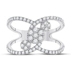Sparkling Diamond Galaxy Ring | 14kt White Gold Womens Round Diamond Negative Space Cluster Ring 3/4 Cttw | Splendid Jewellery - Splendid Jewellery