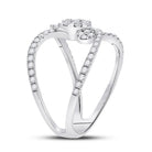 Sparkling Diamond Galaxy Ring | 14kt White Gold Womens Round Diamond Negative Space Cluster Ring 3/4 Cttw | Splendid Jewellery - Splendid Jewellery