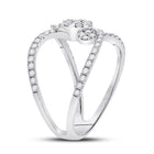 Sparkling Diamond Galaxy Ring | 14kt White Gold Womens Round Diamond Negative Space Cluster Ring 3/4 Cttw | Splendid Jewellery - Splendid Jewellery