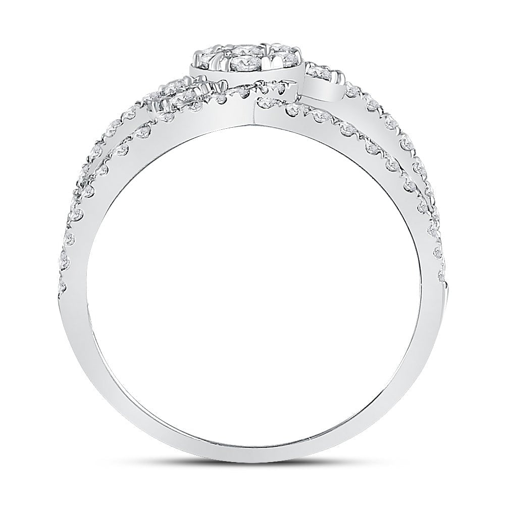 Sparkling Diamond Galaxy Ring | 14kt White Gold Womens Round Diamond Negative Space Cluster Ring 3/4 Cttw | Splendid Jewellery - Splendid Jewellery