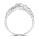 Sparkling Diamond Galaxy Ring | 14kt White Gold Womens Round Diamond Negative Space Cluster Ring 3/4 Cttw | Splendid Jewellery - Splendid Jewellery