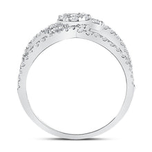 Load image into Gallery viewer, Sparkling Diamond Galaxy Ring | 14kt White Gold Womens Round Diamond Negative Space Cluster Ring 3/4 Cttw | Splendid Jewellery - Splendid Jewellery