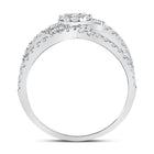 Sparkling Diamond Galaxy Ring | 14kt White Gold Womens Round Diamond Negative Space Cluster Ring 3/4 Cttw | Splendid Jewellery - Splendid Jewellery