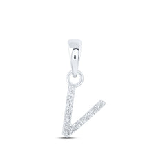 Load image into Gallery viewer, Sparkling Diamond Initial Pendant - 10kt White Gold Letter Necklace with Dazzling Diamond Accent - Splendid Jewellery