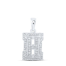 Load image into Gallery viewer, Sparkling Diamond Initial Pendant - 10kt White Gold Womens Round Diamond H Initial Letter Pendant 1/5 Cttw - Splendid Jewellery