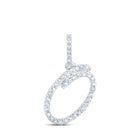 Sparkling Diamond Initial Pendant in 10kt White Gold - Splendid Jewellery