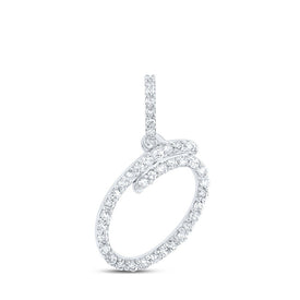 Sparkling Diamond Initial Pendant in 10kt White Gold - Splendid Jewellery