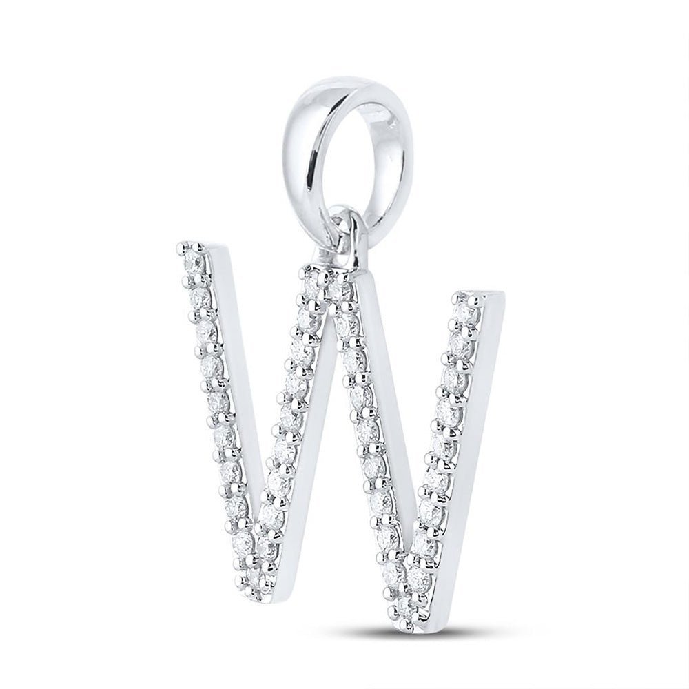 Sparkling Diamond Initial Pendant in 10kt White Gold - Splendid Jewellery