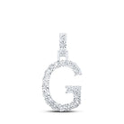 Sparkling Diamond Initial Pendant in 10kt White Gold - Splendid Jewellery