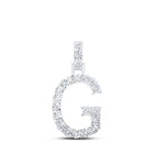 Sparkling Diamond Initial Pendant in 10kt White Gold - Splendid Jewellery