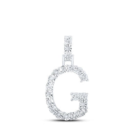 Sparkling Diamond Initial Pendant in 10kt White Gold - Splendid Jewellery