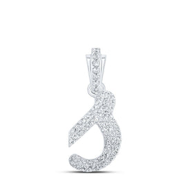 Sparkling Diamond Initial Pendant in 10kt White Gold - Splendid Jewellery
