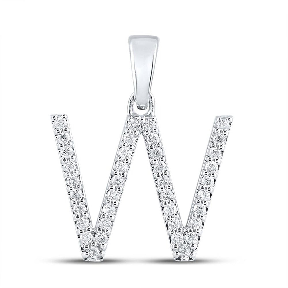 Sparkling Diamond Initial Pendant in 10kt White Gold - Splendid Jewellery