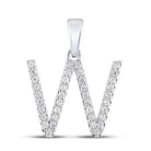 Sparkling Diamond Initial Pendant in 10kt White Gold - Splendid Jewellery