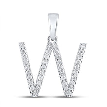 Load image into Gallery viewer, Sparkling Diamond Initial Pendant in 10kt White Gold - Splendid Jewellery