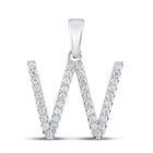 Sparkling Diamond Initial Pendant in 10kt White Gold - Splendid Jewellery