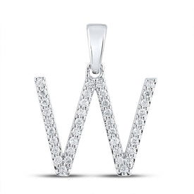 Sparkling Diamond Initial Pendant in 10kt White Gold - Splendid Jewellery
