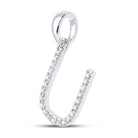 Sparkling Diamond Initial Pendant in 10kt White Gold - Splendid Jewellery