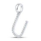Sparkling Diamond Initial Pendant in 10kt White Gold - Splendid Jewellery