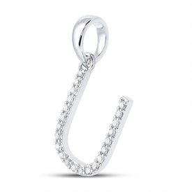 Sparkling Diamond Initial Pendant in 10kt White Gold - Splendid Jewellery