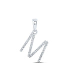 Sparkling Diamond Initial Pendant in 10kt White Gold - Personalize Your Elegance - Splendid Jewellery