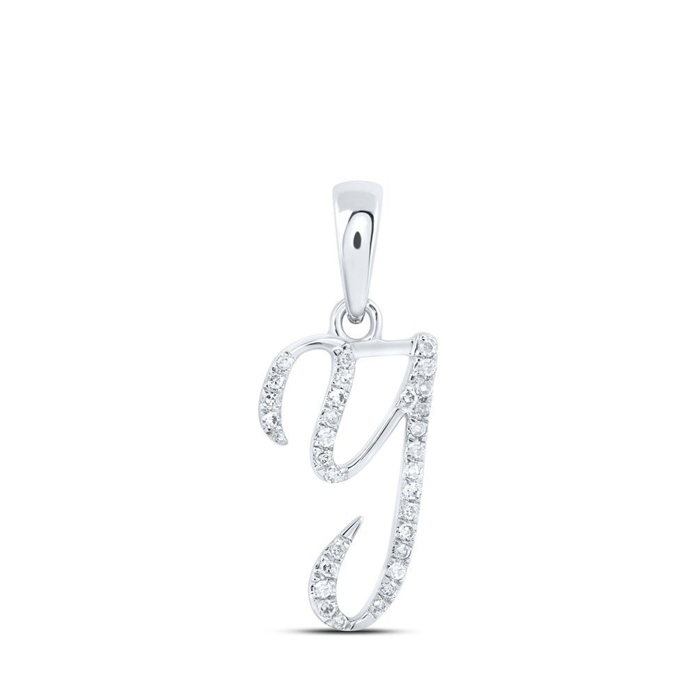Sparkling Diamond Initial Pendant in 10kt White Gold - Personalized Elegance - Splendid Jewellery