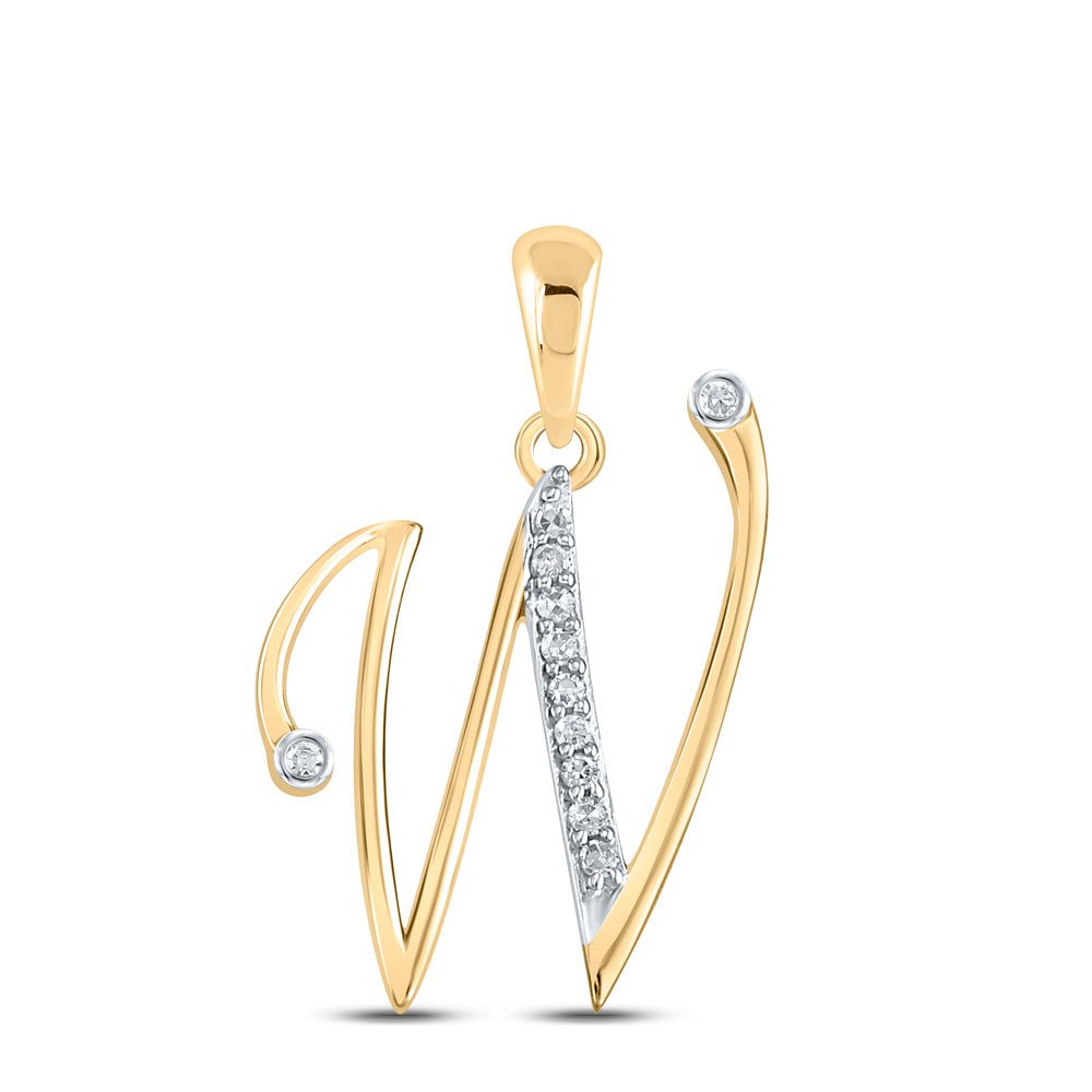 Sparkling Diamond Initial Pendant in 10kt Yellow Gold - Personalized Elegance - Splendid Jewellery
