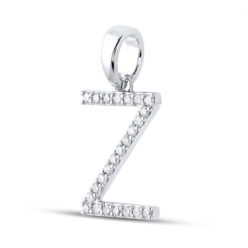 Sparkling Diamond Initial Pendant in White Gold - Personalized Elegance and Brilliance - Splendid Jewellery