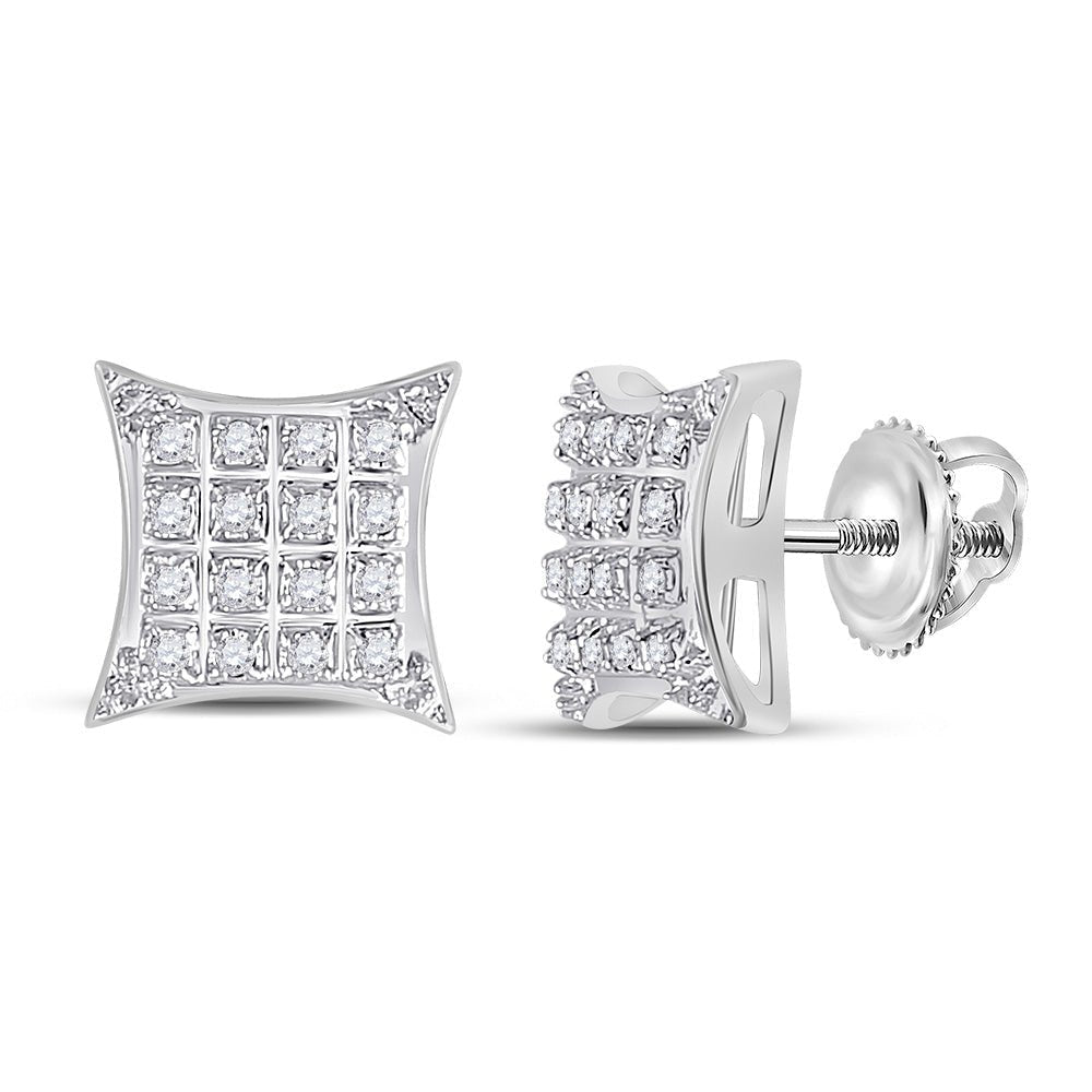 Sparkling Diamond Kite Square Earrings in 10kt White Gold - Splendid Jewellery