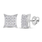 Sparkling Diamond Kite Square Earrings in 10kt White Gold - Splendid Jewellery
